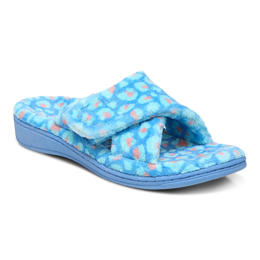 Azure Leopard Vionic Relax Slippers