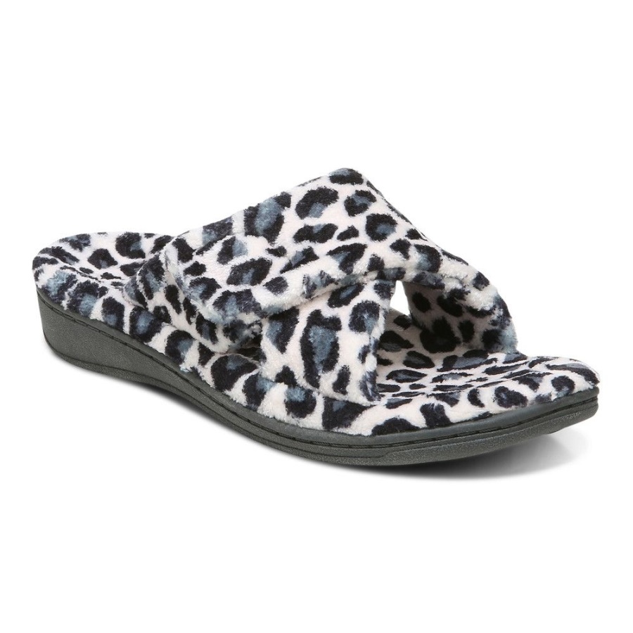 Cream Leopard Relax Slipper Vionic