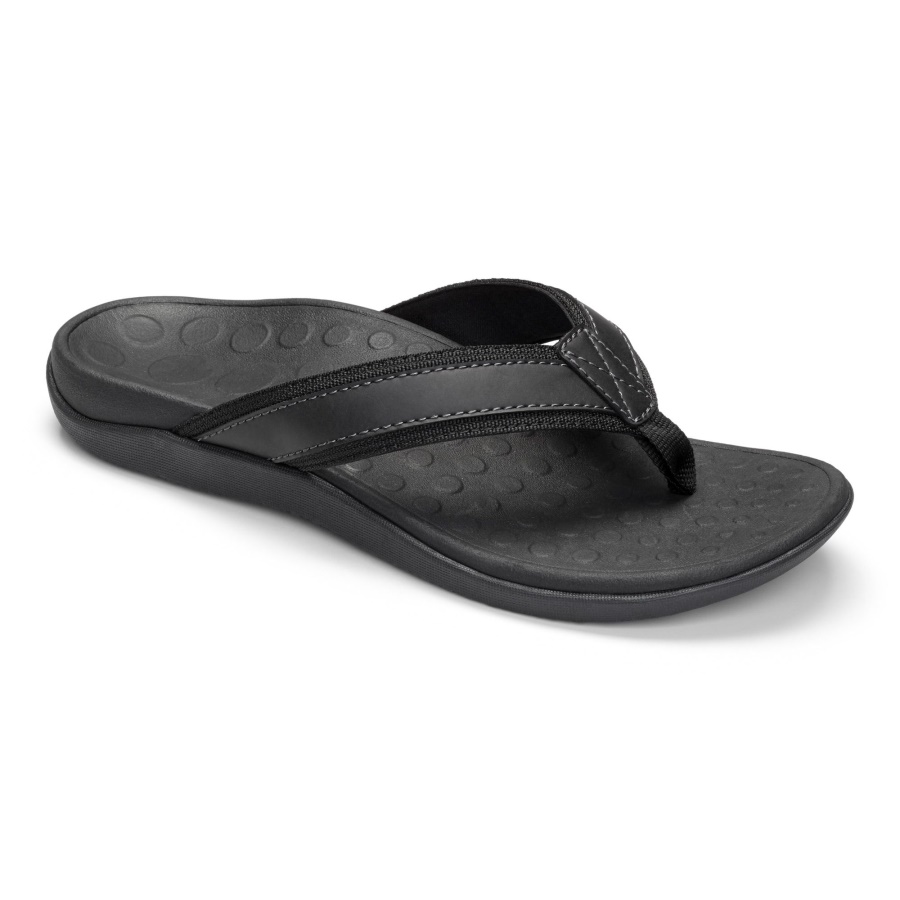 Black Vionic Men's Tide Toe Post Sandal