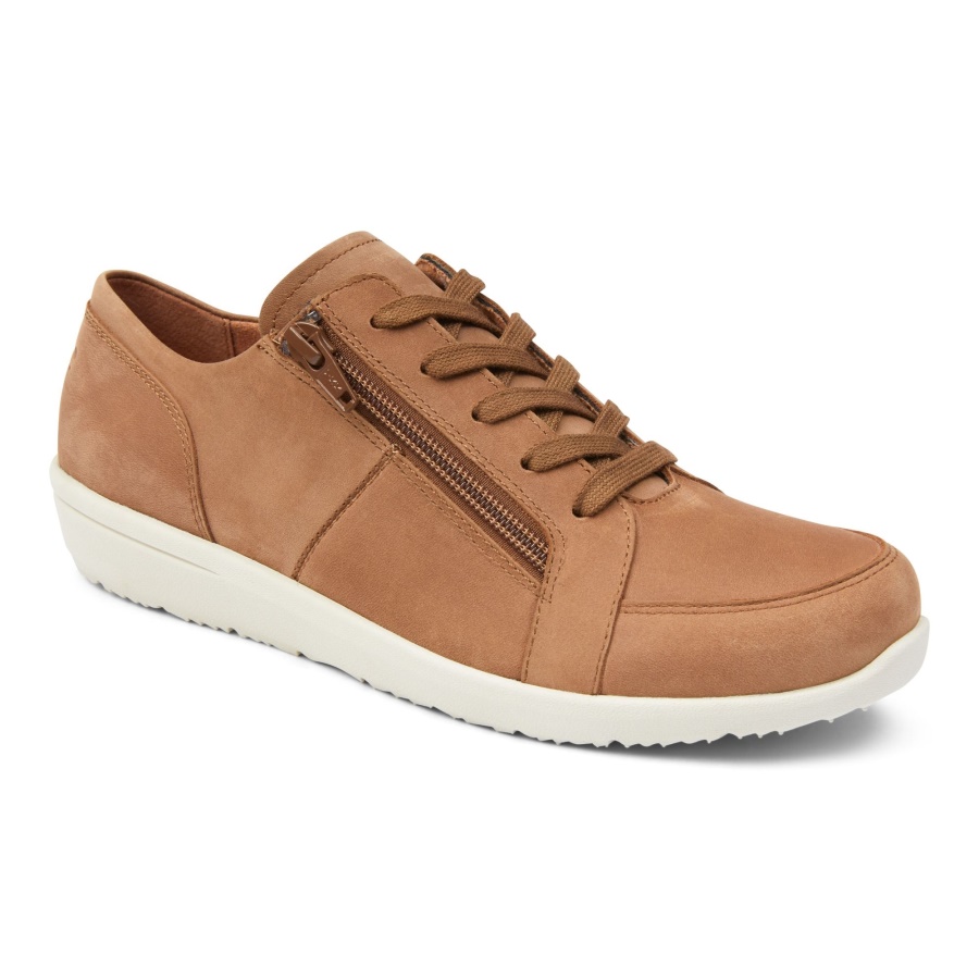 Wheat Nubuck Vionic Abigail Lace Up