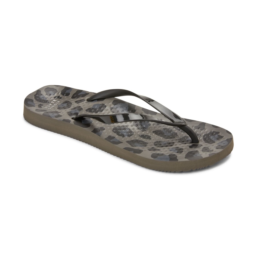 Black Leopard Vionic Noosa Flip Flop