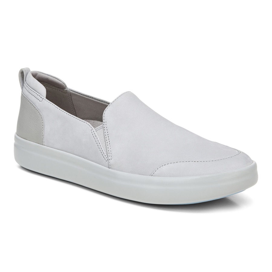 Light Grey Nubuck Penelope Casual Slip On Vionic