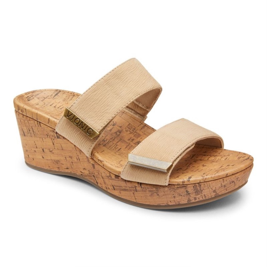 Wheat Vionic Pepper Wedge Heel
