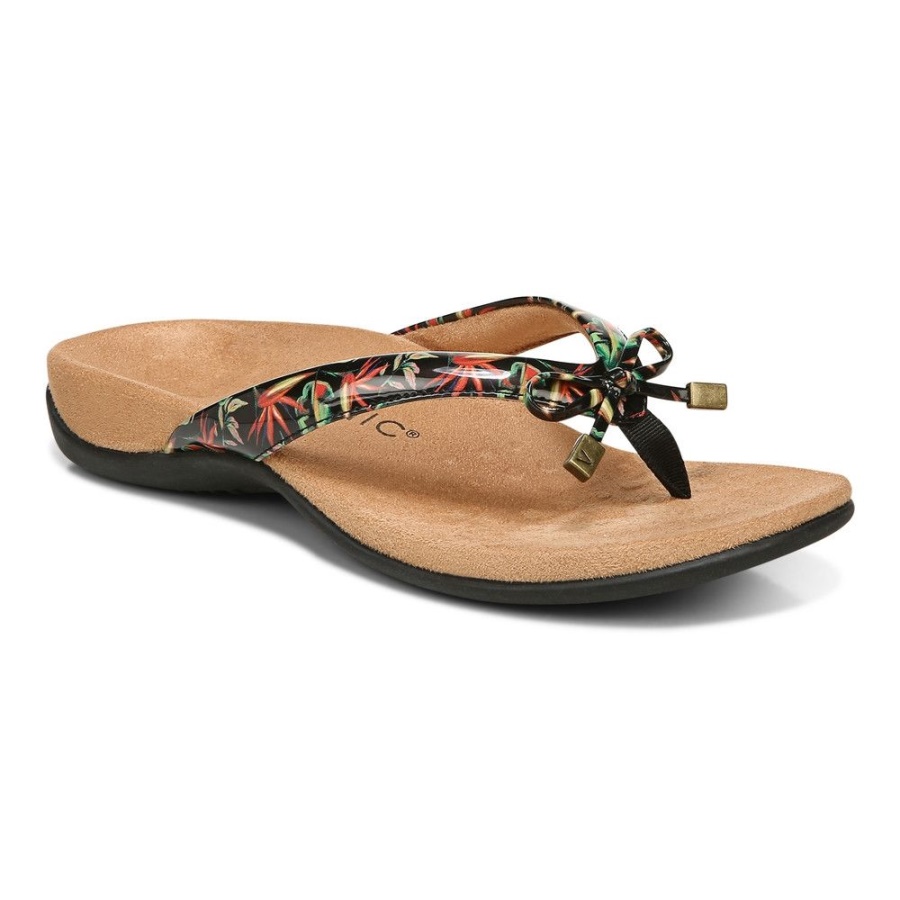 Bella Toe Post Sandal Tropical Black Vionic