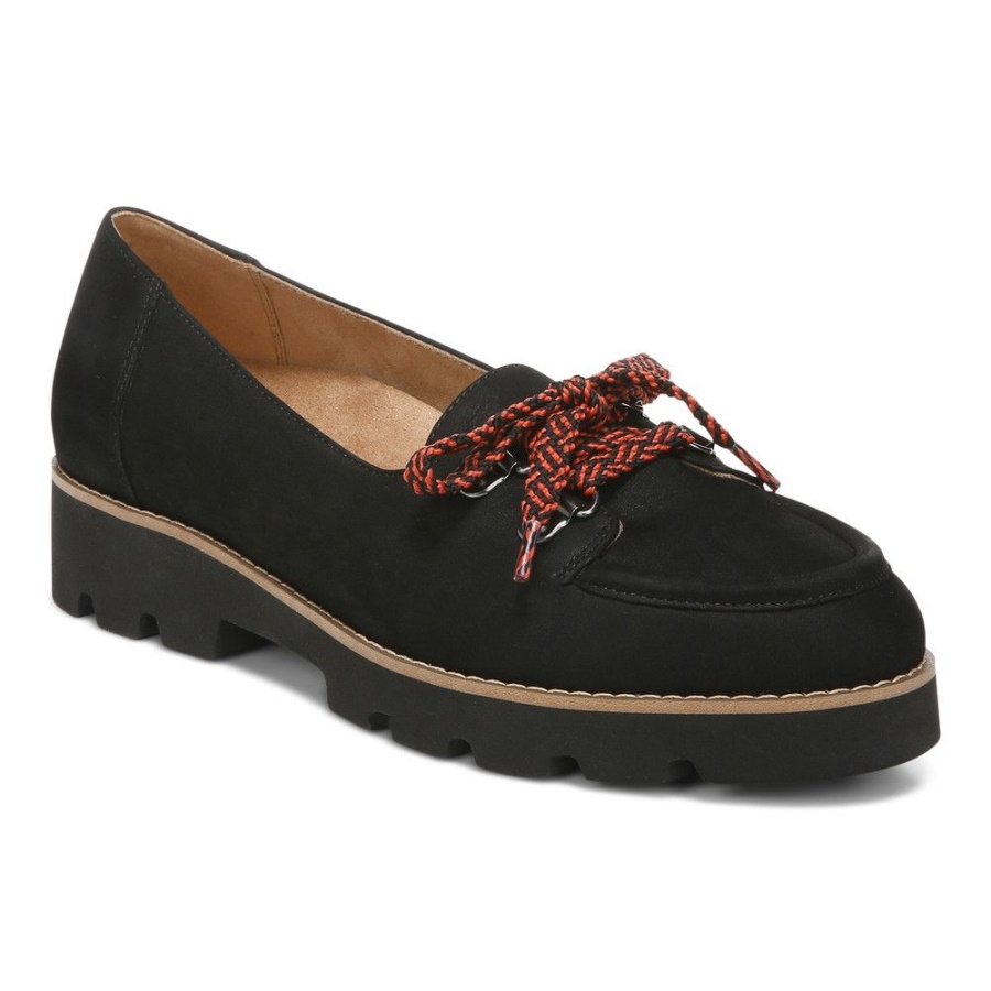 Teagan Lace Up Loafer Black Vionic