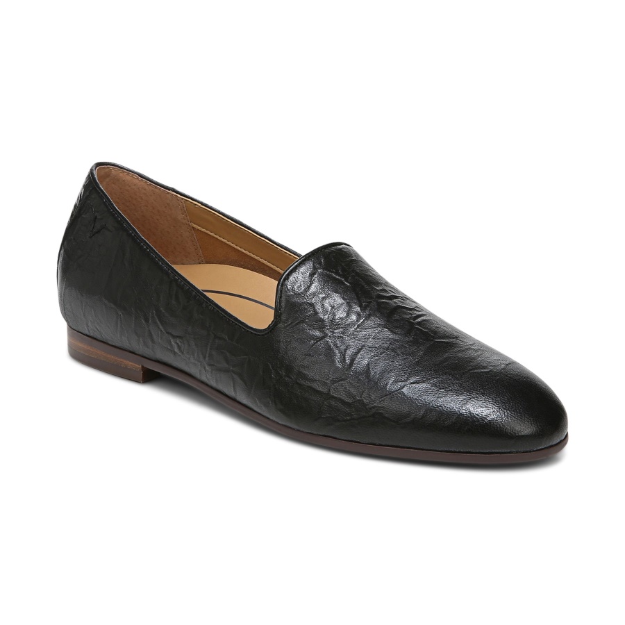 Vionic Willa Flat Black Leather