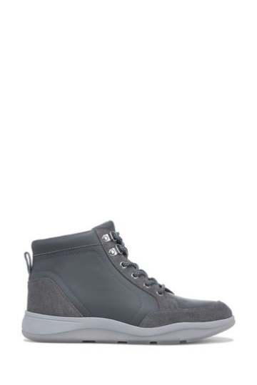 Vionic Charcoal Grey Leather Whitley Chukka High Tops