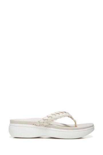 Vionic Cream Kenji Thong Wedge Sandals