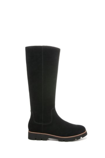 Vionic Gwen Black Waterproof Suede Knee Length Boots