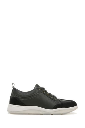 Vionic Nyla Black Tumbled Leather Lace Up Shoes