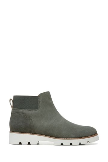 Vionic Olive Green Suede Brionie Ankle Boots