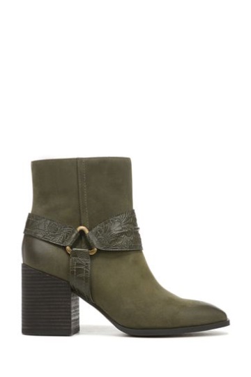 Vionic Olive Oil Nubuck Green Carnelia Ankle Boots