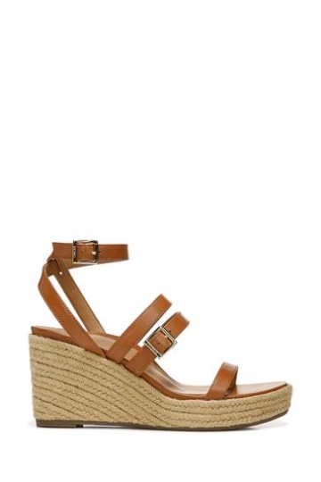 Vionic Sabina Brown Leather Ankle Strap Sandals