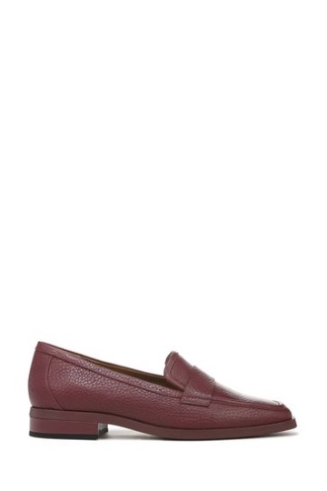 Vionic Shiraz Red Tumbled Leather Sellah Slip On Shoes