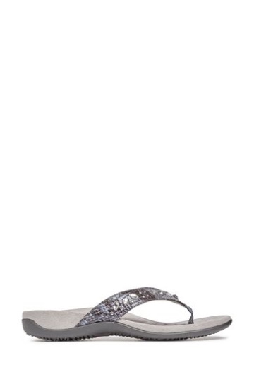 Vionic Slate Grey Lucia Thong Toe Post Sandals
