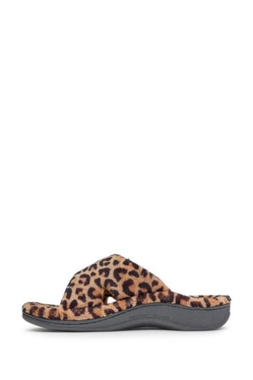 Vionic Soft Natural Leopard Relax Slider Slippers